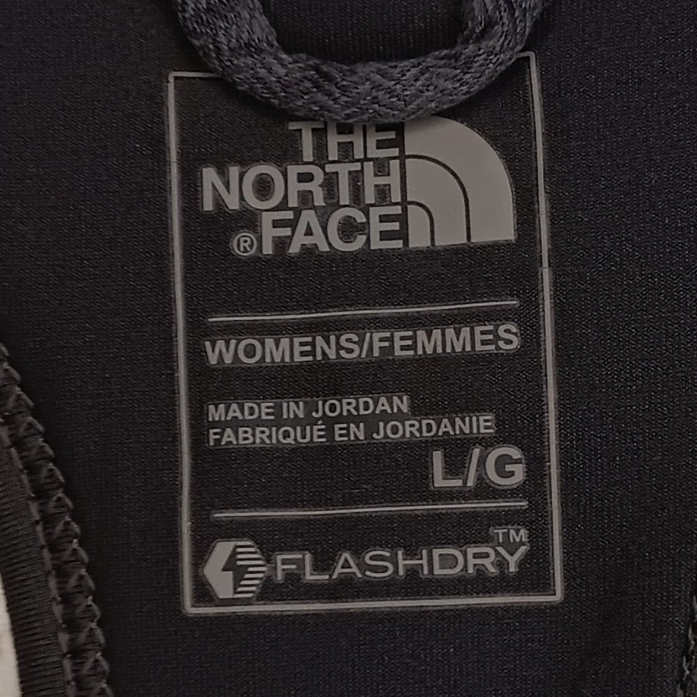 The North Face sports t-shirt size L for women, gray and black. - Picture 5 of 8